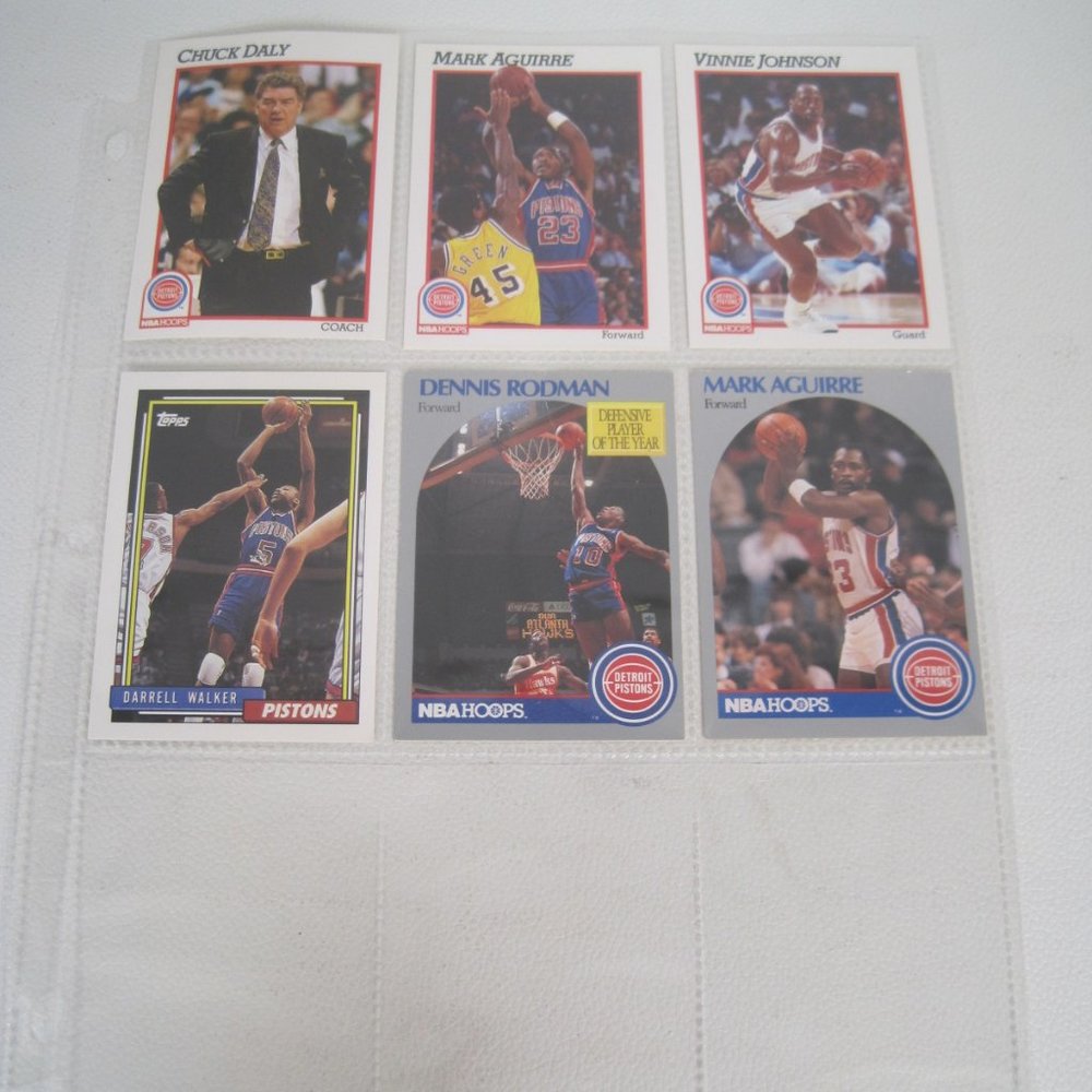 Detroit Pistons Lot Of 6 NBA Player Cards